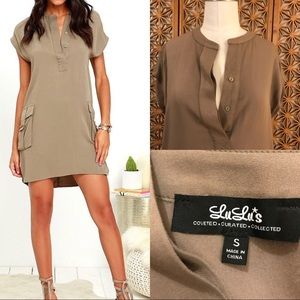 Lulu Beige taupe Shift Dress Size S